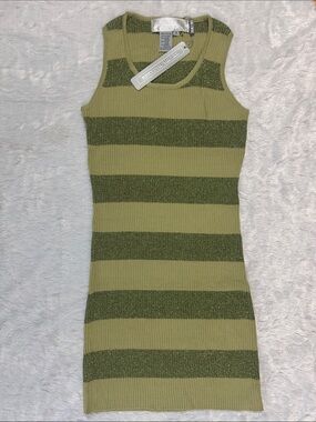 Kenneth Miller Y2K Deadstock Dress NWT Lurex Striped Valla Collection Size S